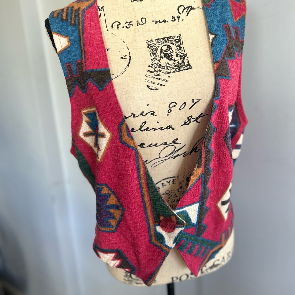 Colorful Geometric Women's Vest vintage bohemian